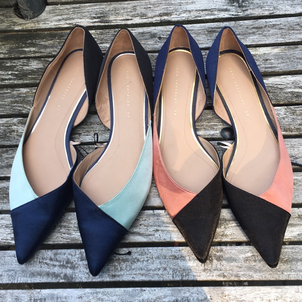 Two pairs of Zara shoes sizes 10 and 8